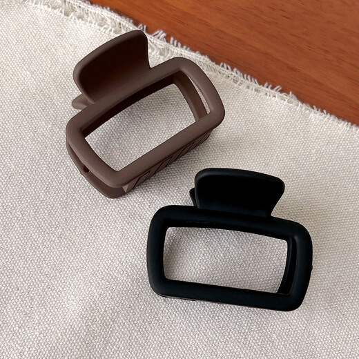 Likashi simple and high-end summer new square hairpin back of the head shark clip feminine hairpin headband bangs clip square small clip - black