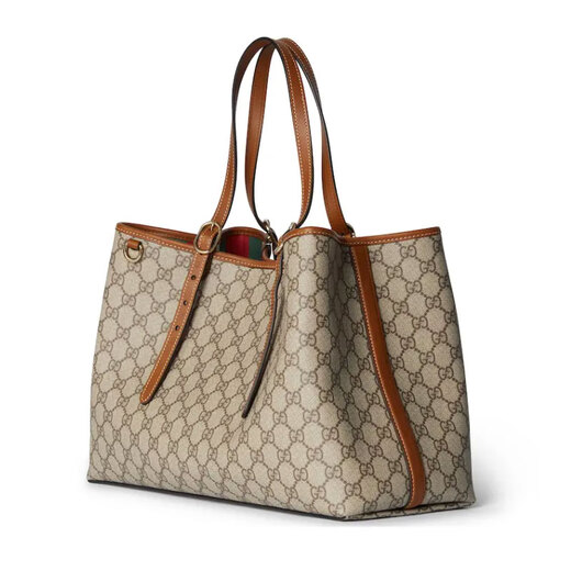 Gucci (GUCCI) women's bag tote bag handbag double G Emblem series new medium tote bag 38-section gift medium beige brown 815213FAD6L9758