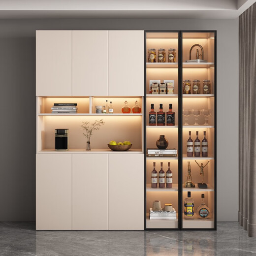 BEYZK solid wood side cabinet high cabinet modern simple wall integrated dining storage cabinet living room wine cabinet entrance cabinet can be customized style 12240*40*220 solid wood ecological board
