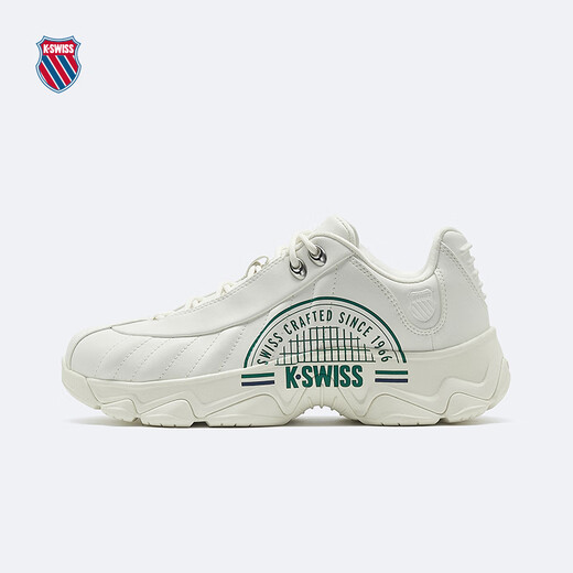 
KSWISS KSWISS Men's and Women's Casual Shoes 24 Spring New Fashion Breathable Comfort Sports Shoes 9276-US 215 Tofu White/Fantasy Silver 36