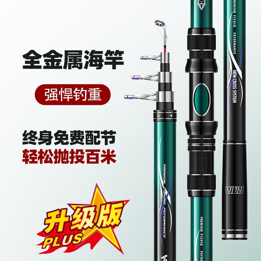 Sea rod casting rod set for silver carp and bighead carp sea fishing special fishing rod super hard far-range casting rod full set of all metal giant sea rod 3.6m naked rod [classic style] (only rod)