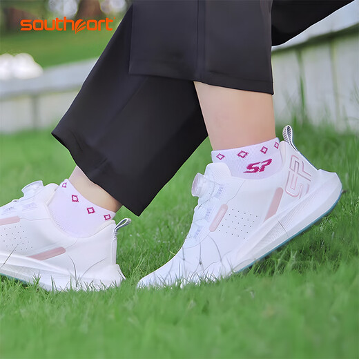 Zapatos de golf de golf Xiushibao Piesta de zapatos deportivos impermeables para mujeres Cielo de la perilla transpirable que no es de palomitas de maíz SE9856 White Pink 35