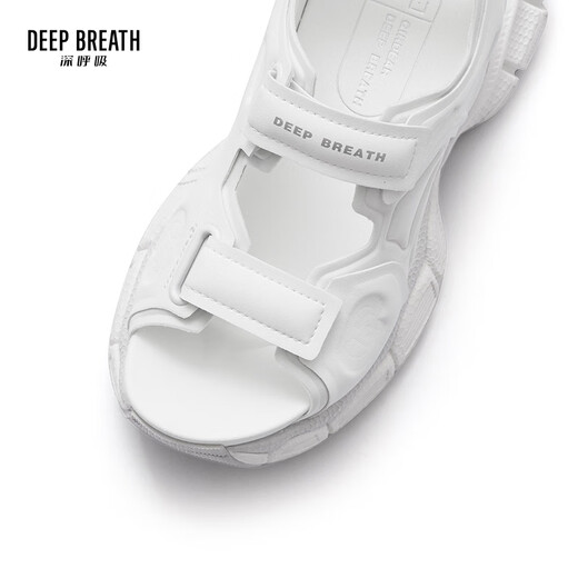 DEEP BREATH深呼吸女鞋休闲魔术贴厚底凉鞋女AX14110 白 36