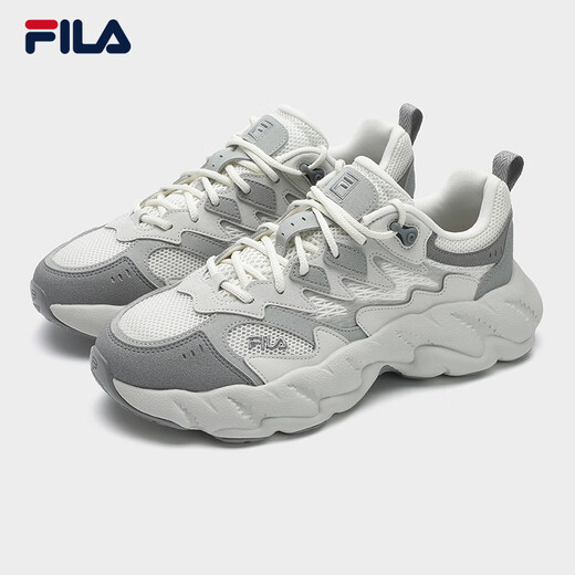 Fila offizielle Herrenschuhe Fern 2 So moderne Sportschuhe 2025 Frühling Neues Farn Gras 2 Generation Casual Schuhe Dad Schuhe Kokosmilch weiß/wildes Taube Grau-CW 43