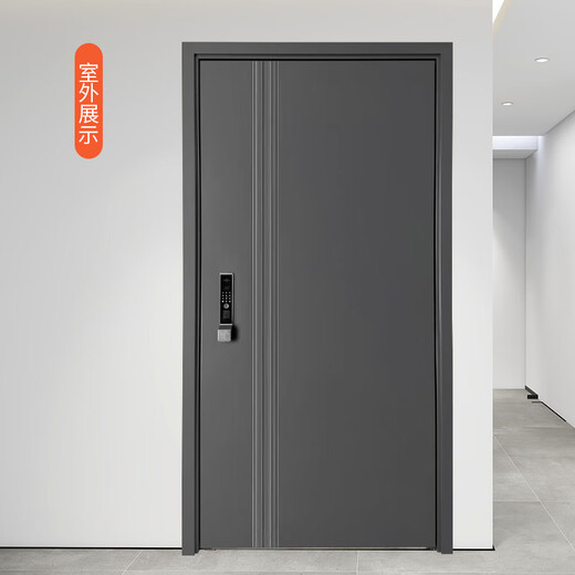 鑫百达防盗门甲级入户门平开锌合金门隔音安全门进户门大门子母门对开门 2050*1050包邮包安装【内外开】 标配机械锁