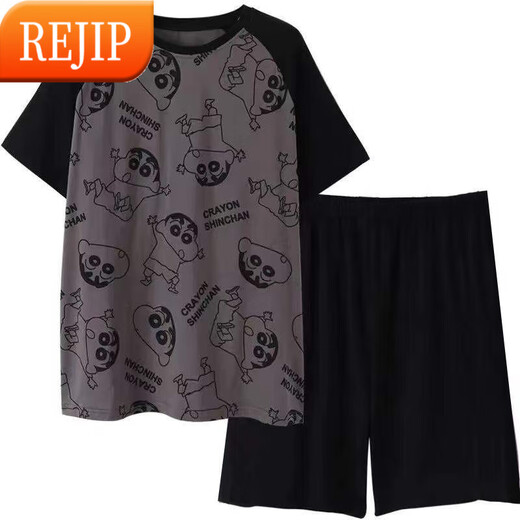 Les adolescents de dessins animés minces de pyjamas pour hommes à manches courts et à manches courtes peuvent porter un costume de vêtements pour la taille de plus de taille plus 6621 4xl 200-230jin [Jin est égal à 0,5 kg]