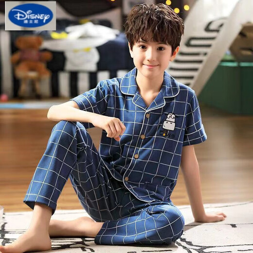 
Disney children's pajamas boys summer short-sleeved trousers thin cotton boys medium-sized children's spring and autumn half-sleeved home clothing set 15242 165 S code [145-155/75Jin [Jin equals about 0.5 kg]]