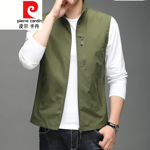 皮尔卡丹（pierre cardin）春秋季新款薄款马甲男休闲坎肩户外工装背心中年马夹外套针 686蓝色 3XL