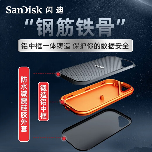 
SanDisk E30/E61 brand new national market three-proof mobile solid-state drive type c USB3.2 high-speed transmission PSSD SanDisk E61 1T 1050m/s (send hard disk package) SF Express