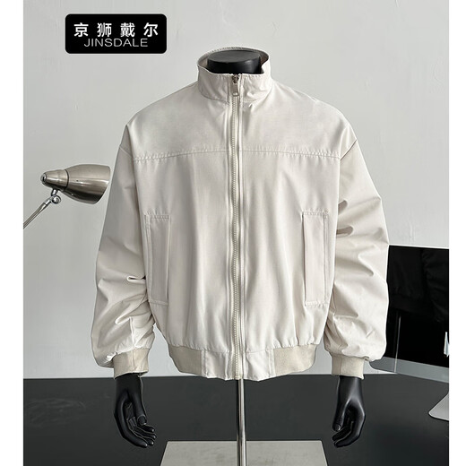 Jingshi Dell American Coach Jacke Herren Frühlings- und Herbst-Stand-up-Halsband Baseball Uniform Schöne Kurzjacke Schwarz H1049 L