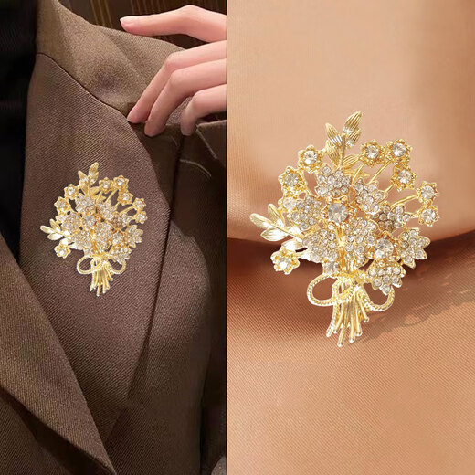 Canxian French Money Tree Brooch Women's High-end Exquisite Fashion Corsage High-end Light Luxury 2025 New Golden Wheat Ears (Gift Box)