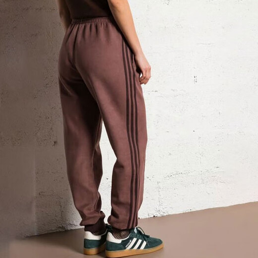 阿迪达斯 （adidas）三叶草运动裤女裤春季新款健身裤子透气休闲裤收口长裤IX1047 IX1047暗灰棕 L
