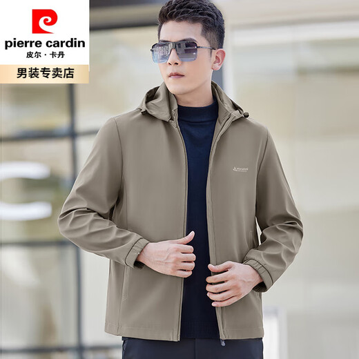 Pier Cardin 2025 Neues Nähr- und ältere Jacke Spring- und Herbstjacke Herren-locker Windproof-Oberteil kann den Hut Daddy Herren Kleidung schwarz N9716 170/m Einzelgröße abheben