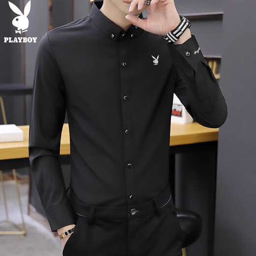 Playboy (PLAYBOY) chemise veste à manches longues pour homme chemise pour homme automne et hiver haut de gamme business casual vêtements tendance haut de gamme pour hommes