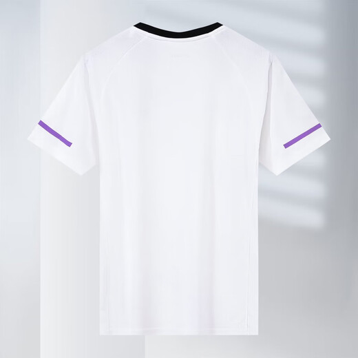 
2025 new spring badminton uniform men and women short-sleeved competition suit quick-drying breathable sports competition training suit 7028 white men's top 2XL