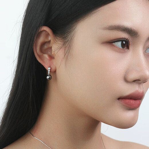 Forest Moment Tahitian black pearl Passepartout sterling silver necklace clavicle chain jewelry accessories jewelry silver jewelry for women 8mm black Shijia pearl + sterling silver chain Passepartout