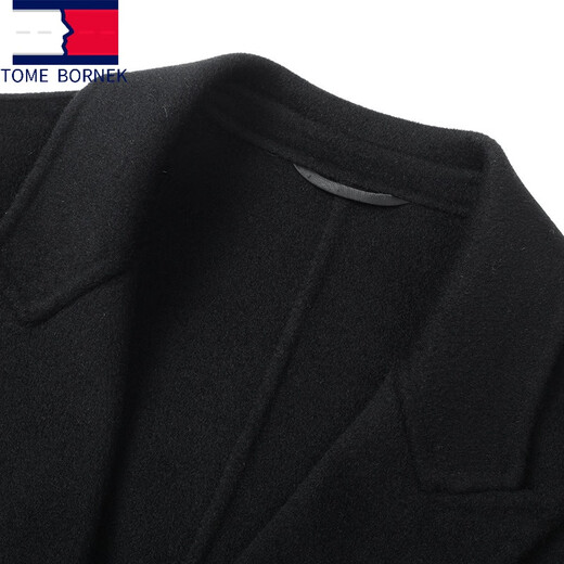 Tommy Kelly doppelseitiger leichter Luxusmantel für Männer über knielangen High-End-Russischen Business Wollmantel Tweed Windbreaker Jacke Männer schwarz m