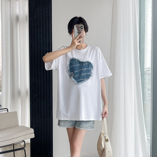 
Ariana Pregnancy Summer Suit Women's Two-Piece Top Shorts Maternity Suit Large Size 13556-Milk Tea Color L