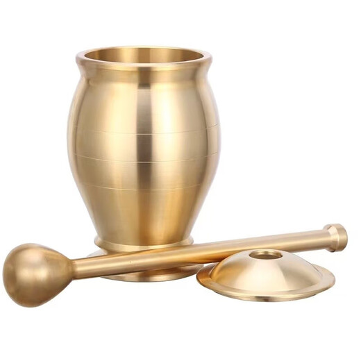 Daizhuo pure copper pounding jar, pestle, cup, beating bowl, mortar, mortar, mortar, brass cup, pounding garlic masher, grinder, solid brass pounding jar, trumpet