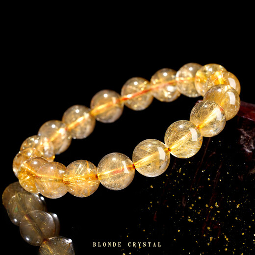 Yage Natural Crystal Bracelet Lucky and Transport Citrine Men's and Women's Universal Bracelet Jewelry Christmas Gift Blonde Crystal (Miss It No More) Collection V4 Graduation Grade 12mm