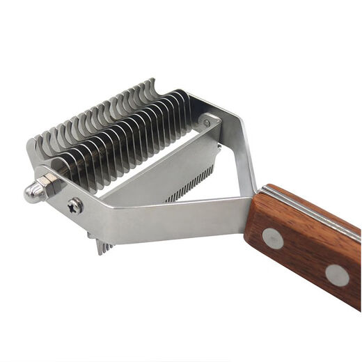 Dog hair comb, pet knot-opening cat hair comb, under-fur cat hair comb, edge shaving and hair removal, leg hair comb, dog hair removal comb, double-sided wooden handle comb