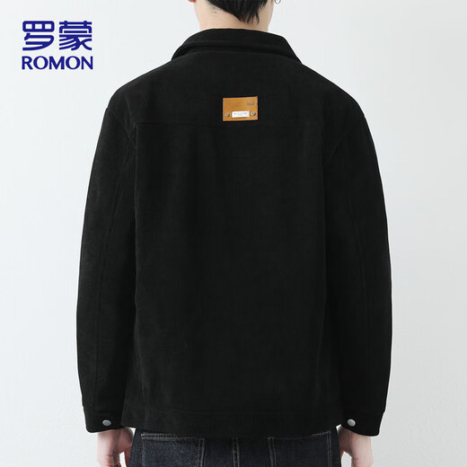 ROMON jacket men's autumn and winter jacket men's casual business youth jacket work jacket men's black XL