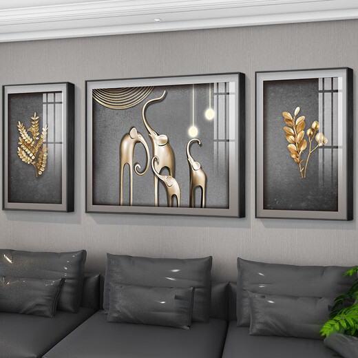 Light luxury abstract living room decoration painting feel sofa background wall soft furnishing mural simple and atmospheric study crystal porcelain painting TXMG12048 Middle 100*70cm/right 50*70cm suitable for 3