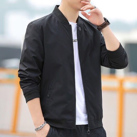 Semir 2025 spring jacket new style jacket men's trendy baseball collar thin casual windbreaker short 686 jacket [green] M [recommended 80-95Jin [Jin equals about 0.5 kg]] All size