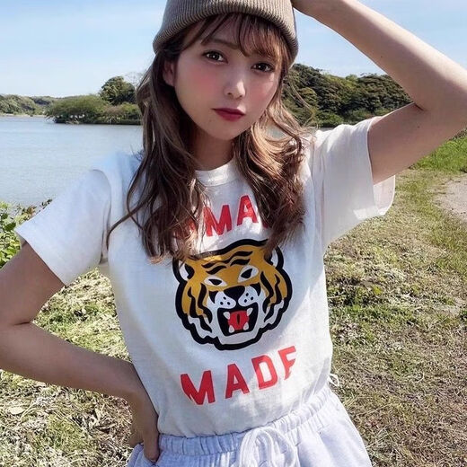 WVGAPJUP Human gemacht reines Baumwoll-Kurzärmel-Paar Cartoon Print Ouyang Nana gleiches rundes Nacken-T-Shirt 3882-Black-Waldbär Das Ereignis ist kurz vor dem Ende der Qualität ist besser als Gleichaltrige