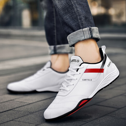 CARTELO men's shoes sports and leisure spring and summer outdoor versatile white shoes classic board shoes QH3338 white 41