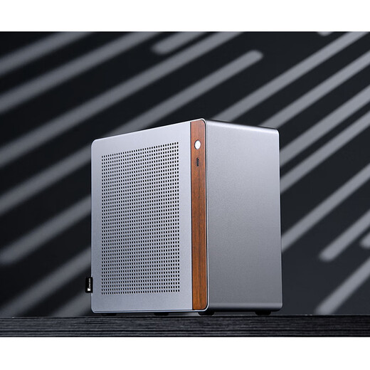 JONSBO N10 silver ITX mini desktop chassis (3.3mm aluminum alloy shell/North American black walnut/ITX version/4.5L volume/1U FLEX power supply)