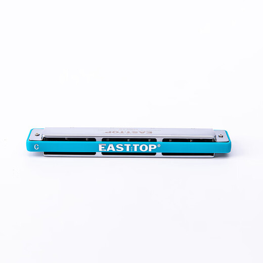 East Top 24-Loch eingebettete polyphonische professionelle Mundharmonika T2402 2.0 Blaugitter