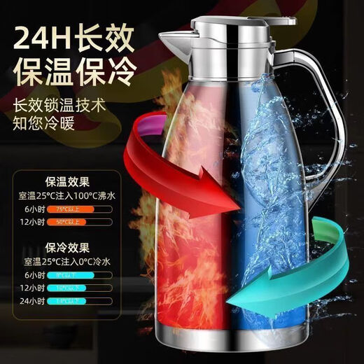 Midea Hotpot 316 Stainless Steel Insulation Pot Household Large Capacity Insulation Pot Student Dormitory Kettle Boiling Water Bottle Titanium Empty Silver [Eight-layer Vacuum Lock Temperature 48 Hours] 1L [Brand Direct Supply] 2.51L丨Upgrade 316 Stainless