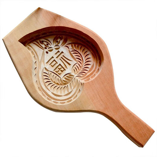 Zhenzao wooden large pattern Chinese New Year steamed bun mold handmade birthday peach steamed bun grinding tool birthday rice cake pasta raw pear wood lucky peach diameter 9cm about 100g