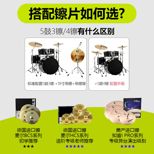MAPEX美派斯军火库架子鼓AR529S成人鼓专业初学爵士鼓5鼓4镲 5鼓 3镲 | 德国麦尔BCS四片镲 #光子蓝 上门安装调试 | 联系客服