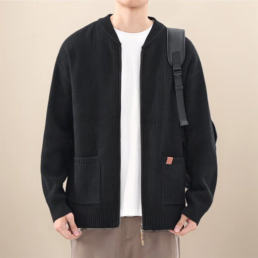 Bangyo Lovers Close de cardigan zipper 2024 Hiver Hiver High-Up épaissi lâche Veste de pull paresseux décontracté Couleur d'avoine 5057 S Poids recommandé 100-125jin [Jin est égal à 0,5 kg]
