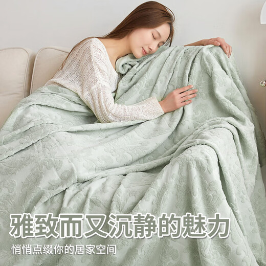 MUJI Class A Antibacterial 100% Cotton Towel Quilt Summer Air Conditioning Blanket Cover Blanket Nap Blanket 200*230cm Aqua