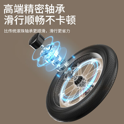 贝趣儿童平衡车1-3-6-12岁宝宝滑步车小孩无脚踏两轮自行车滑行车 14寸 米白 镁合金车架+灯光轮+礼包 2-5-4岁儿童车