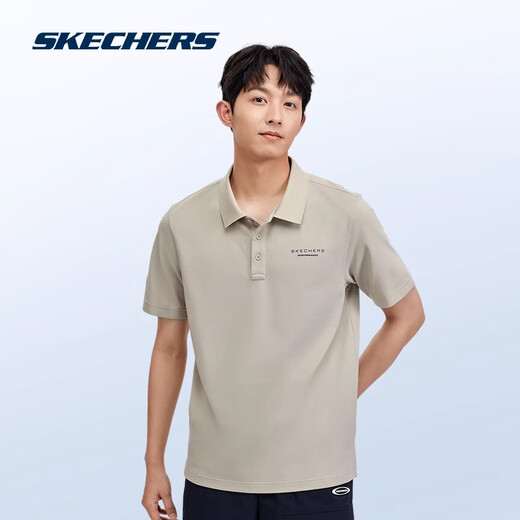Skechers polo shirt men's summer breathable ice muscle quick-drying short-sleeved cool commuting sports T-shirt for dad P223M052