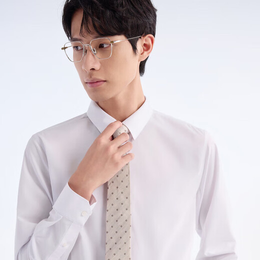 九牧王男装正装长袖衬衫【含桑蚕丝抑菌凉感衬衫】轻奢质感长袖衬衫男