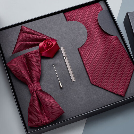 ZNMW Juego de 5 piezas de corbata negra burdeos para el novio de boda de la boda de la boda de la boda de la boda cuadrada de la bufanda de la bufanda de la bufanda de la bufanda de alta calidad.