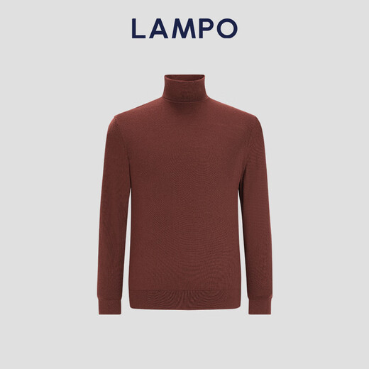 Blue Leopard (LAMPO) Qiji Red Autumn and Winter New Fashion Casual Wool Sweater Men's High Lapel Plush Silk Blended Sweater Red M (46)