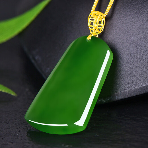 Ke Yu ki Qiu Hetian Jade Wuwu Brand Brand Brand Pendant Women 18k Gold Inlaid Wuwu Brand Jade Clabical Chain Модель 1 M9793Z