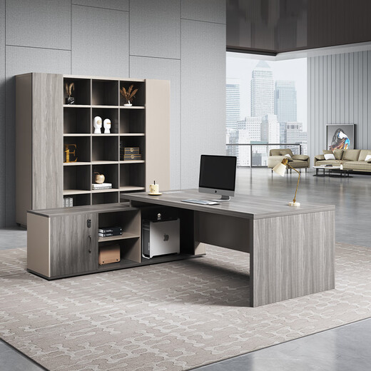 Desk Xiaobai boss desk office desk light luxury modern boss desk office furniture president office manager desk and chair combination 1.8m boss table + chair + 2.0m file cabinet