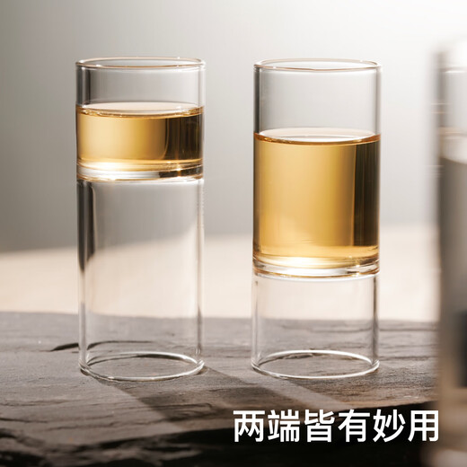 Teastone bamboo cup glass tea cup high borosilicate water cup household high temperature resistant deep end 150ml shallow end 80ml master cup