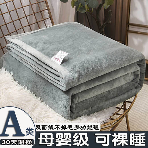 Shantou Lincun winter milk velvet bed sheet thickened baby velvet flannel coral velvet dormitory single and double blankets sky blue 90x100 male knee double-sided plus velvet 3 seconds
