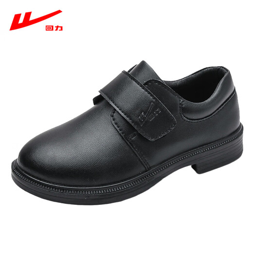 Huili boys' leather shoes campus performance shoes casual versatile little gentleman British etiquette children's shoes 0052 black 31

