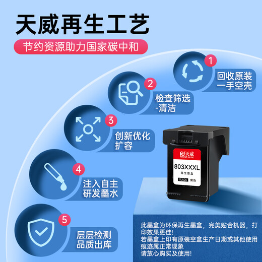 Tianwei 803xxxx Cartucho de tinta Conjunto de color negro adecuado para HP HP 2622 2132 2621 1111 2131 2130 5022 5055 Cartucho de tinta de impresora Cantidad de tinta
