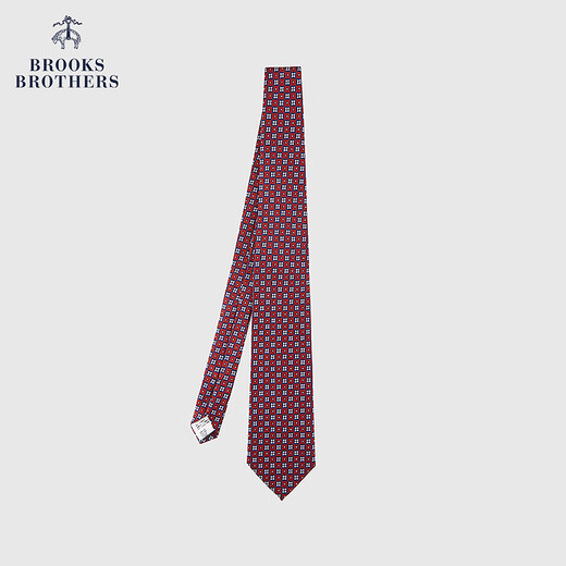 布克兄弟（BrooksBrothers）男士25早秋新款桑蚕丝方格花朵商务领带 6003-红色 OS