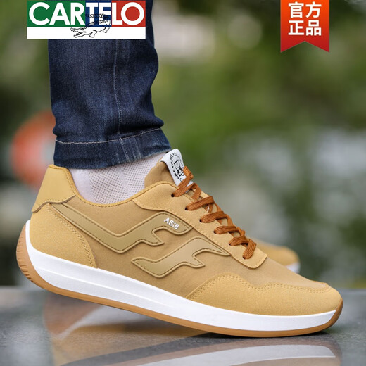 卡帝乐鳄鱼（CARTELO）男士布鞋新款春季透气软底跑步休闲鞋轻便防滑耐磨百搭男款鞋子男 AW9902白色 偏小 拍大一码 41